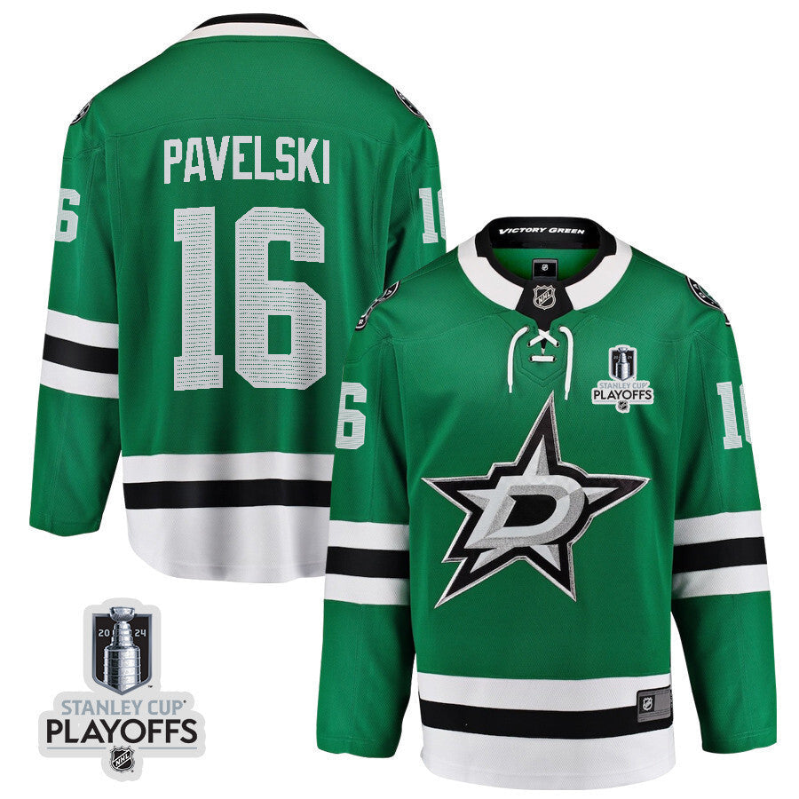 Dallas Stars #16 Joe Pavelski 2024 NHL Playoffs Patch Home Jersey Hockey Jersey hockey jersey product view 1