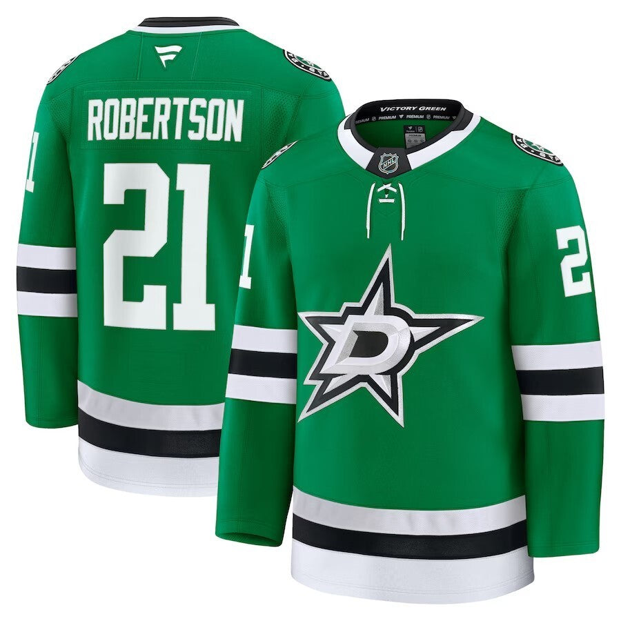 Dallas Stars #21 Jason Robertson Home Premium Jersey - Kelly Green Hockey Jersey hockey jersey product view 1