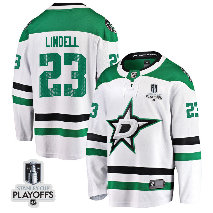 Dallas Stars #23 Esa Lindell 2024 NHL Playoffs Patch Away Breakaway Jersey Hockey Jersey hockey jersey product view 1