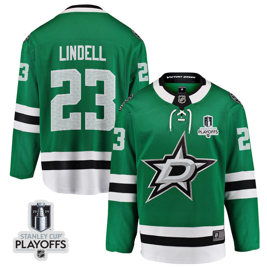 Dallas Stars #23 Esa Lindell 2024 NHL Playoffs Patch Home Jersey Hockey Jersey hockey jersey product view 1