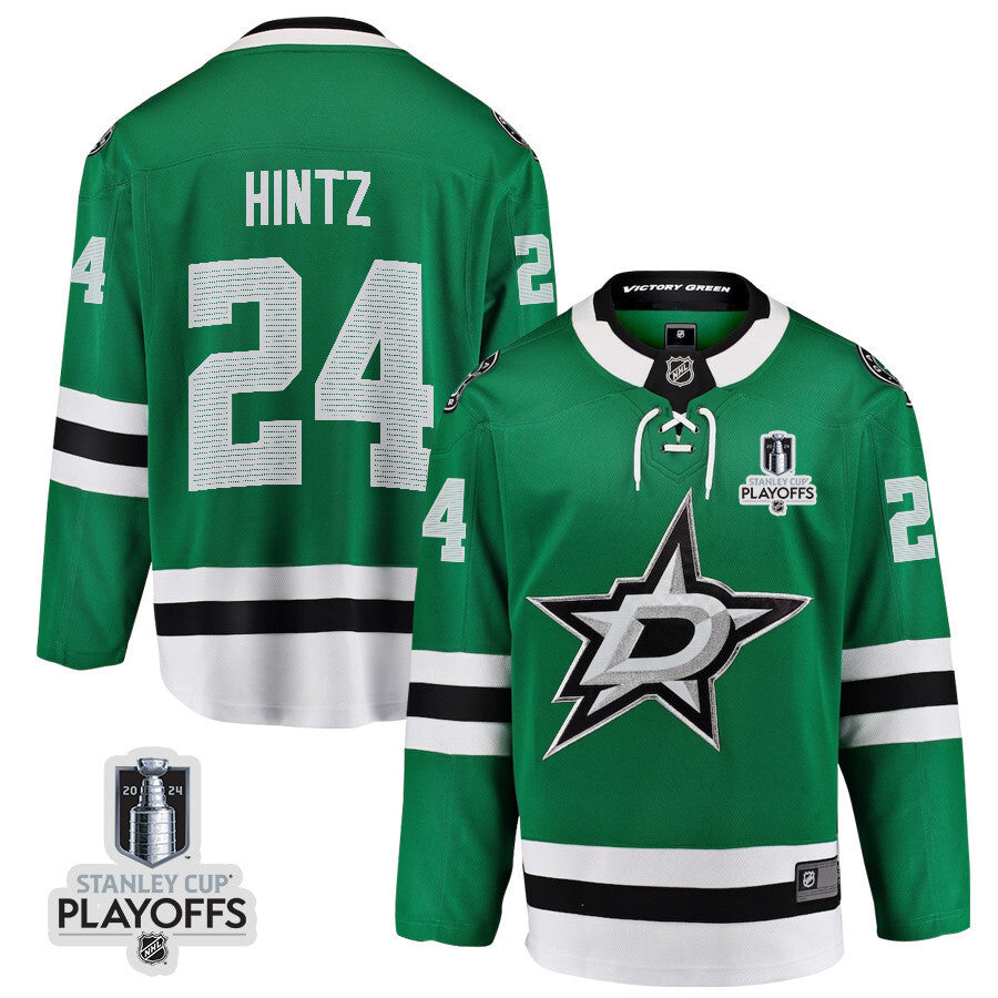 Dallas Stars #24 Roope Hintz 2024 NHL Playoffs Patch Home Jersey Hockey Jersey hockey jersey product view 1
