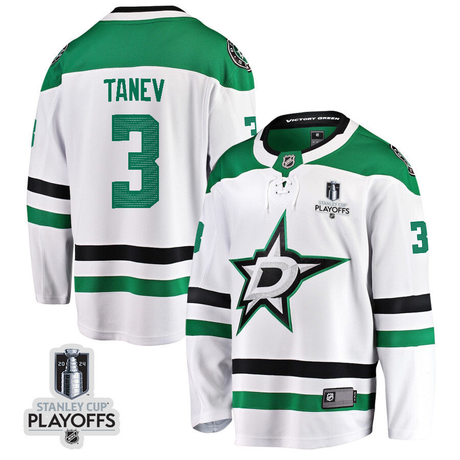 Dallas Stars #3 Chris Tanev 2024 NHL Playoffs Patch Away Breakaway Jersey Hockey Jersey hockey jersey product view 1