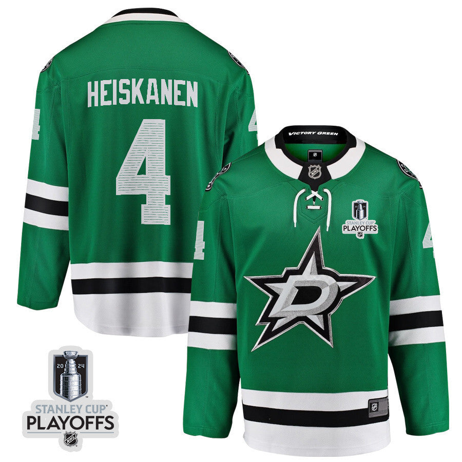 Dallas Stars #4 Miro Heiskanen 2024 NHL Playoffs Patch Home Jersey Hockey Jersey hockey jersey product view 1