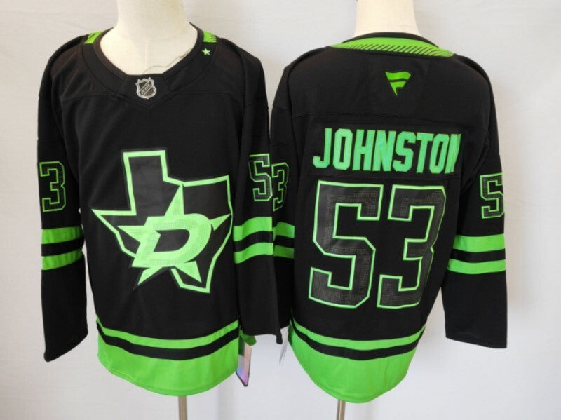 Dallas Stars #53 Wyatt Johnston Stars Style 1 Hockey Jersey hockey jersey product view 1