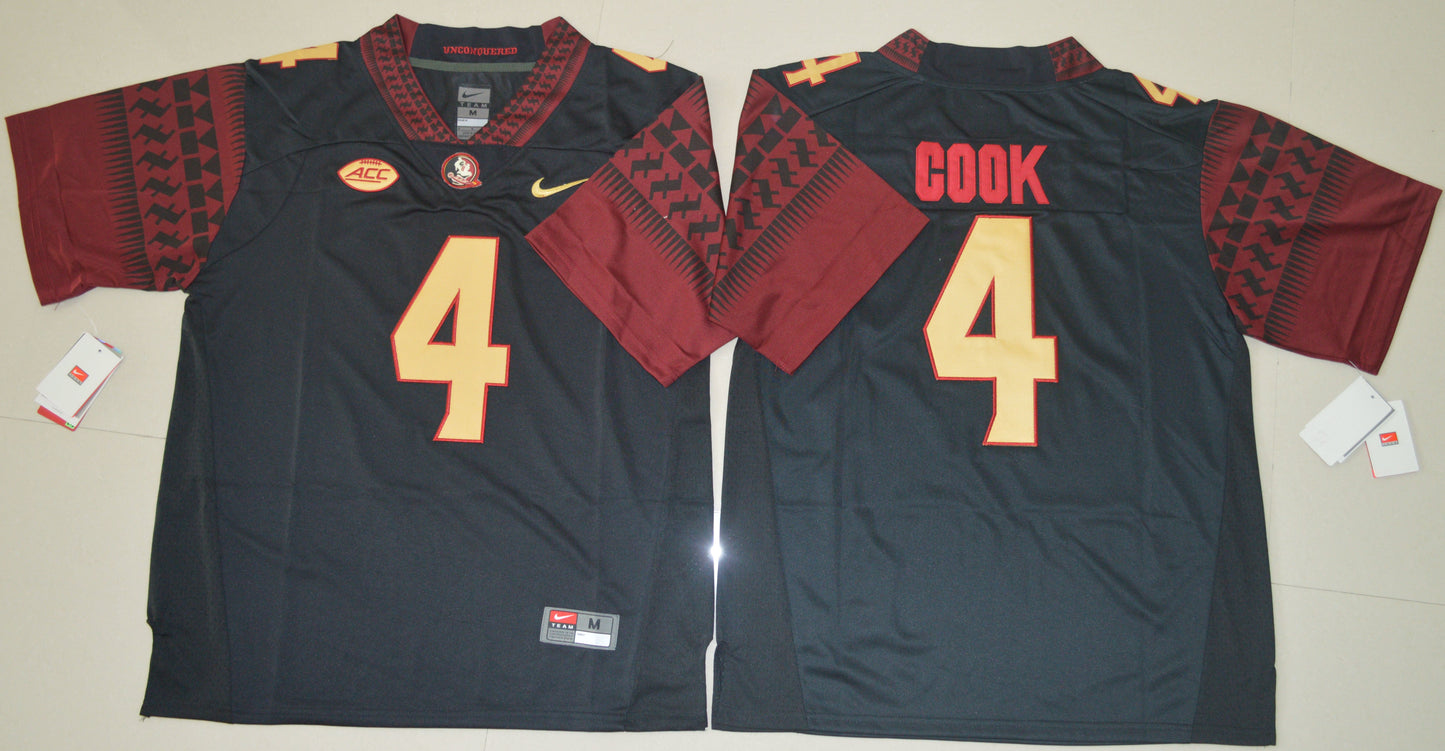 Dalvin Cook 4 Black College Football Jersey football jersey product view 1