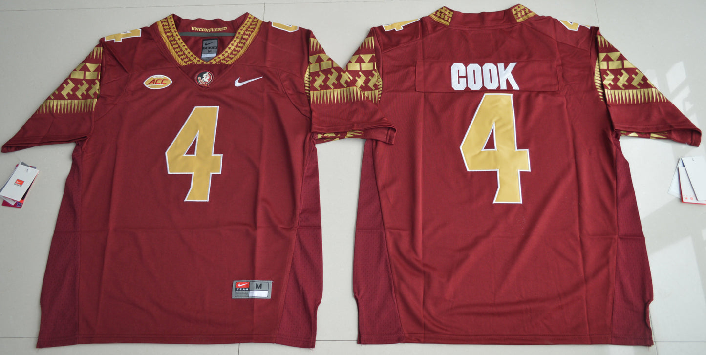 Dalvin Cook 4 Burgundy White College Football Jersey football jersey product view 1