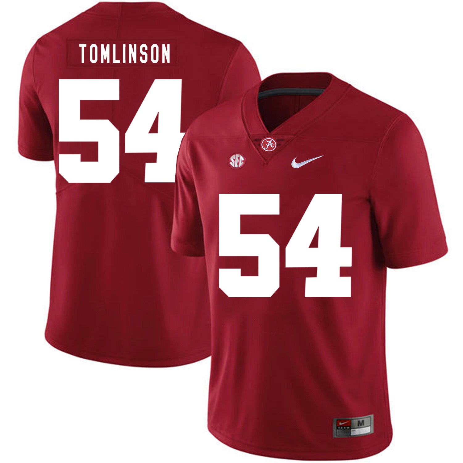Dalvin Tomlinson 54 Red .2jpg College Football Jersey football jersey product view 1