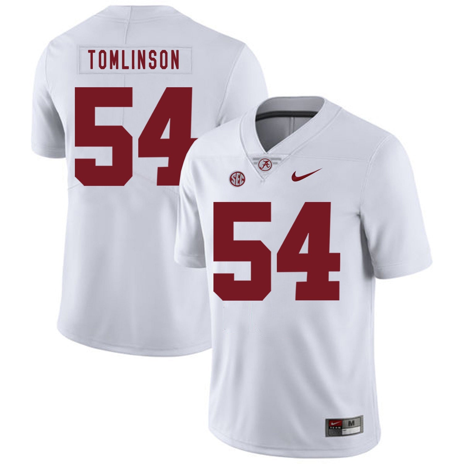 Dalvin Tomlinson 54 White .2jpg College Football Jersey football jersey product view 1