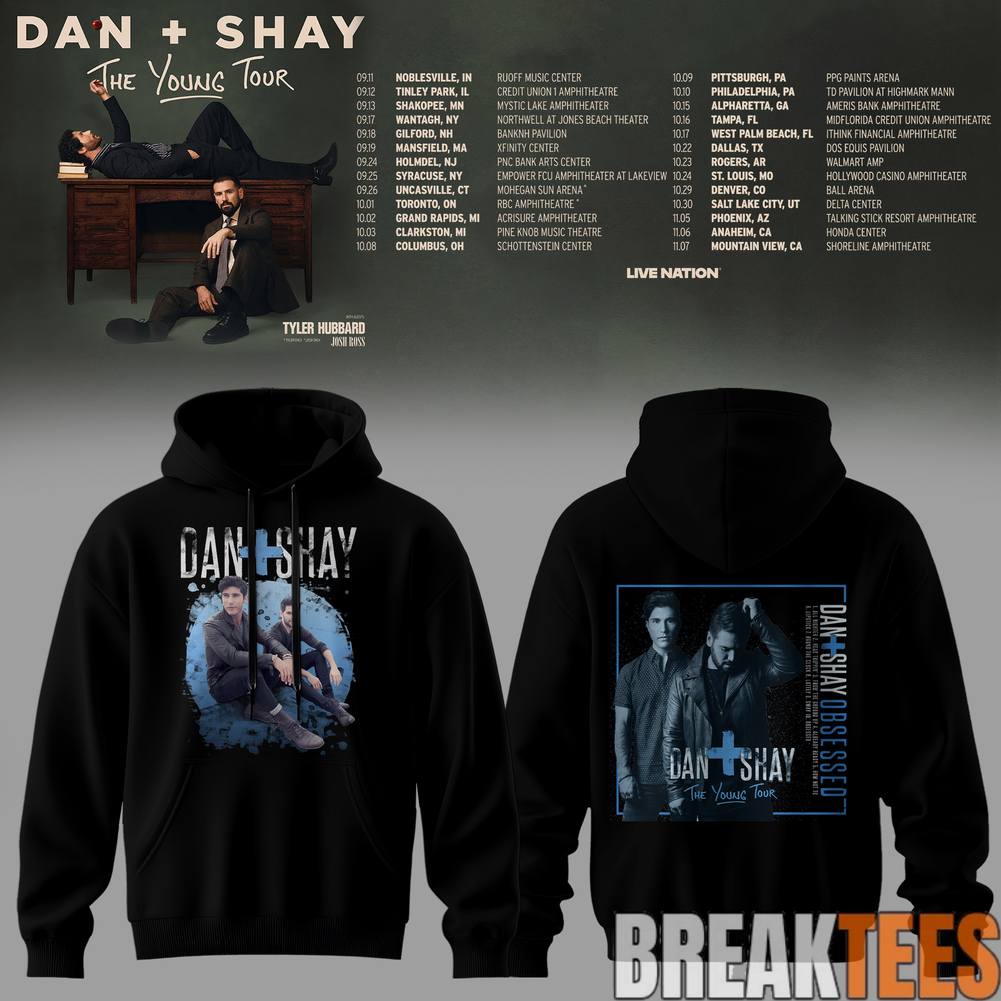 Dan + Shay The Young Tour 2026 Hoodie Unisex T-shirt, Sweatshirt, Hoodie, Long Sleeve Tee - T-Shirt, Sweatshirt, Hoodie