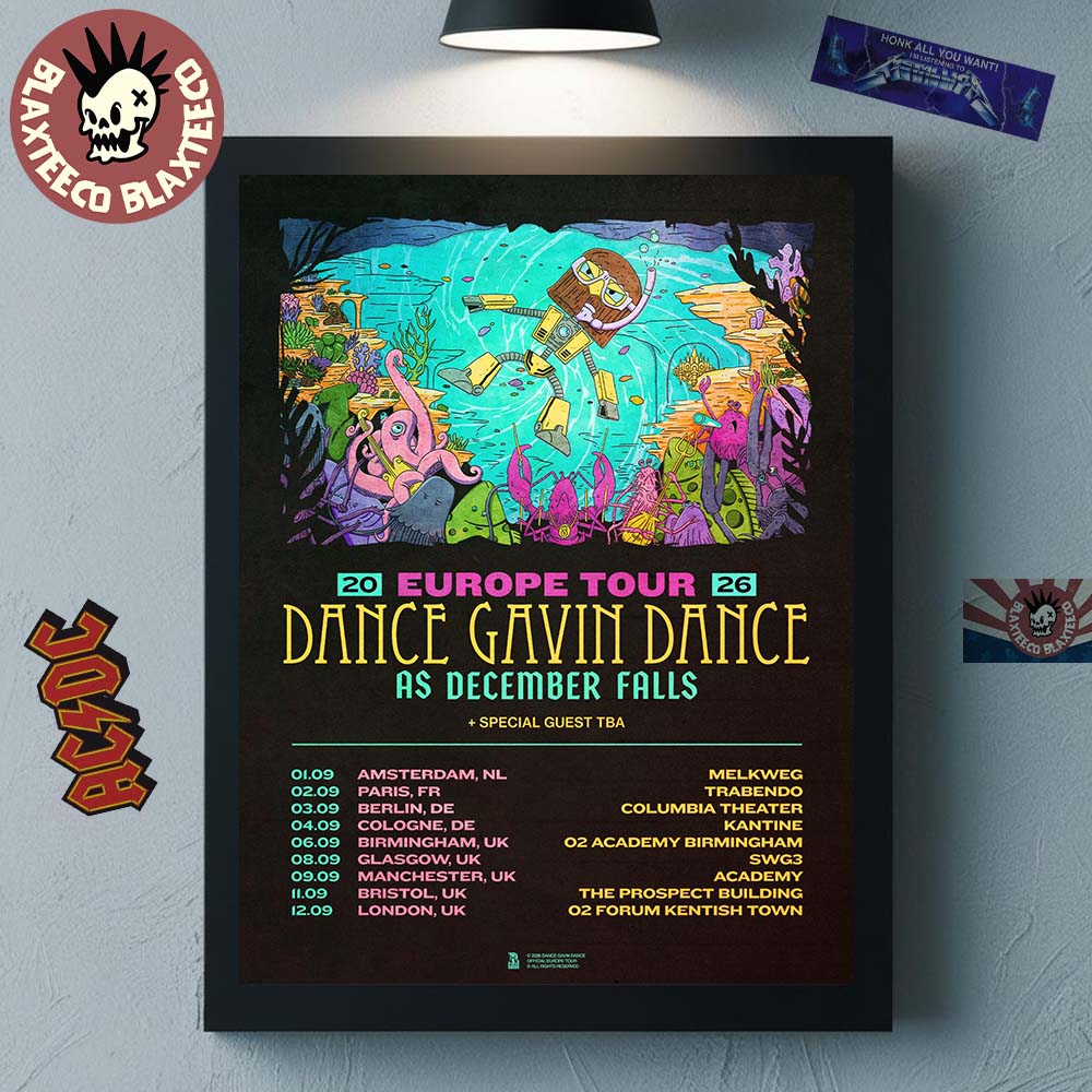 Dance Gavin Dance As December Falls 2026 UK And EU Tour Schedule Dates Home Decor Poster Canvas - T-Shirt, Sweatshirt, Hoodie