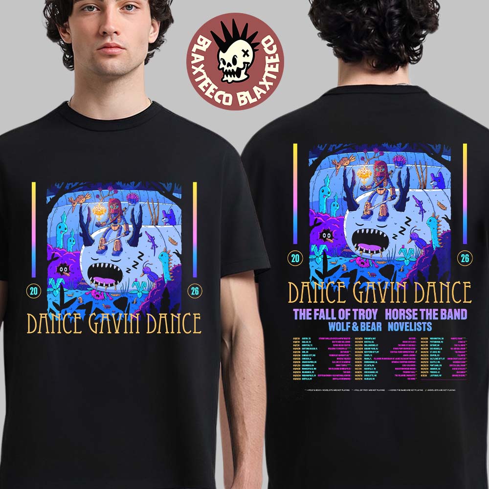Dance Gavin Dance Summer North America Tour 2026 Schedule Dates Two Sided T-Shirt Unisex T-shirt, Sweatshirt, Hoodie, Long Sleeve Tee - T-Shirt, Sweatshirt, Hoodie