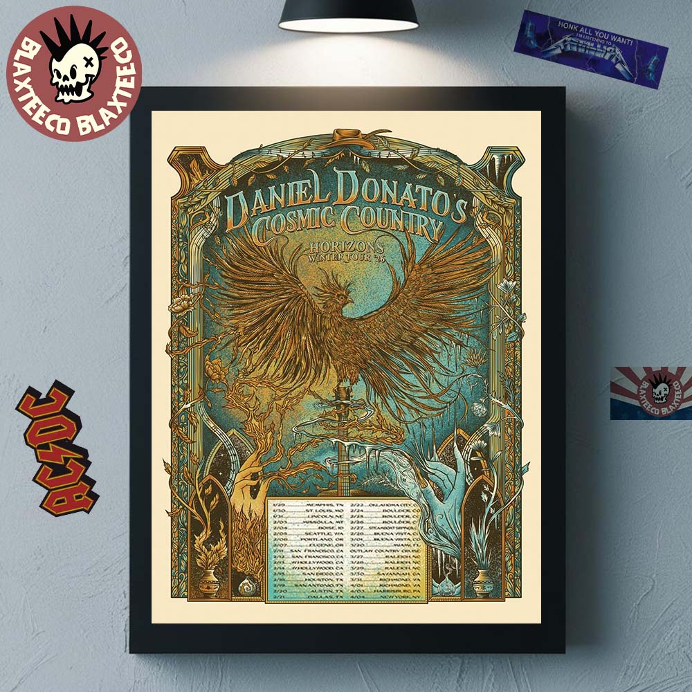 Daniel Donatos Cosmic Country Horizons Winter Tour 2026 North America City Dates Fire And Ice Phoenix Art Home Decor Poster Canvas - T-Shirt, Sweatshirt, Hoodie