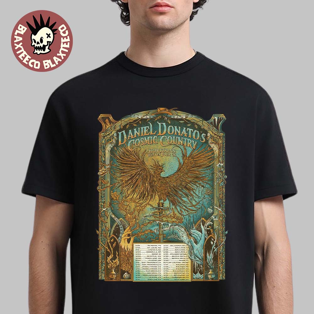 Daniel Donatos Cosmic Country Horizons Winter Tour 2026 North America City Dates Fire And Ice Phoenix Art T-Shirt - T-Shirt, Sweatshirt, Hoodie