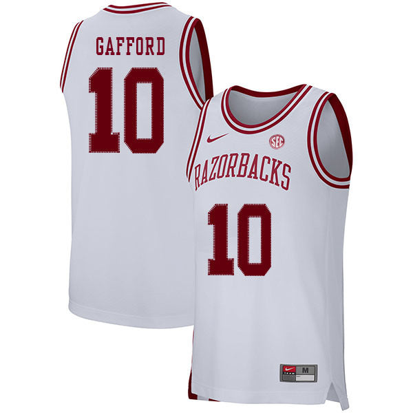 Daniel Gafford 10 White College Football Jersey football jersey product view 1