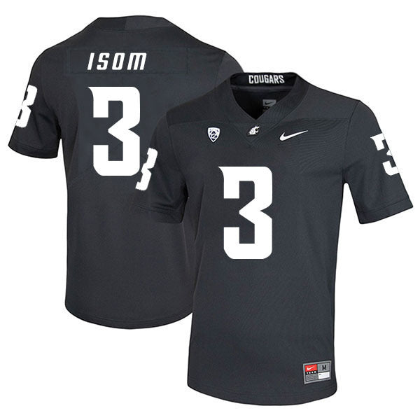 Daniel Isom 3 Carbon Black College Football Jersey football jersey product view 1