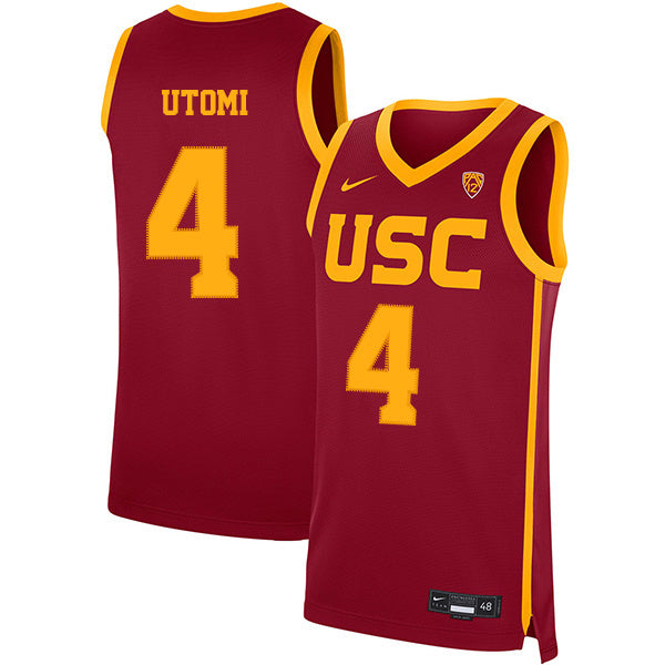 Daniel Utomi 4 Red College Football Jersey football jersey product view 1