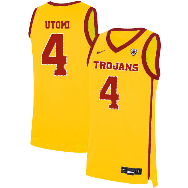 Daniel Utomi 4 Yellow College Football Jersey football jersey product view 1