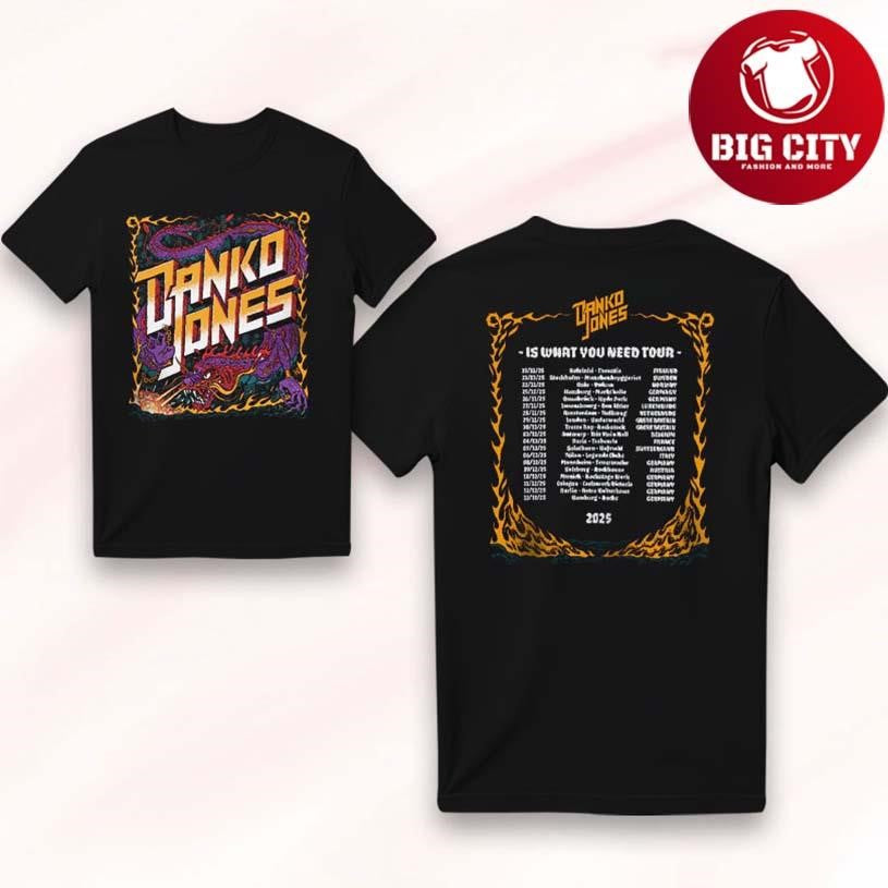 Danko Jones Dragon Tour 2025 Two Sided Shirt Unisex T-shirt, Sweatshirt, Hoodie, Long Sleeve Tee - T-Shirt, Sweatshirt, Hoodie