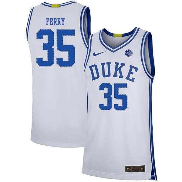 Danny Ferry 35 White College Football Jersey football jersey product view 1