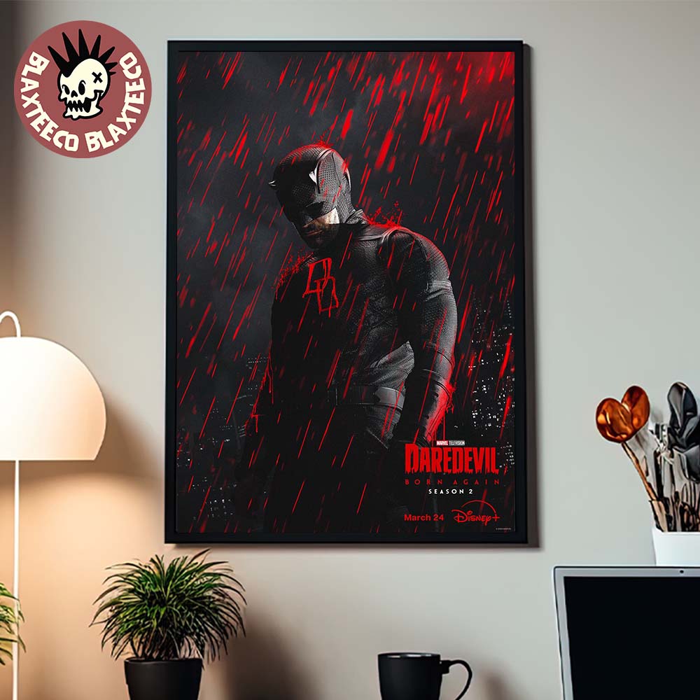 Daredevil Born Again Season 2 Premiering March 24 2026 First Official Poster Home Decor Poster Canvas - T-Shirt, Sweatshirt, Hoodie