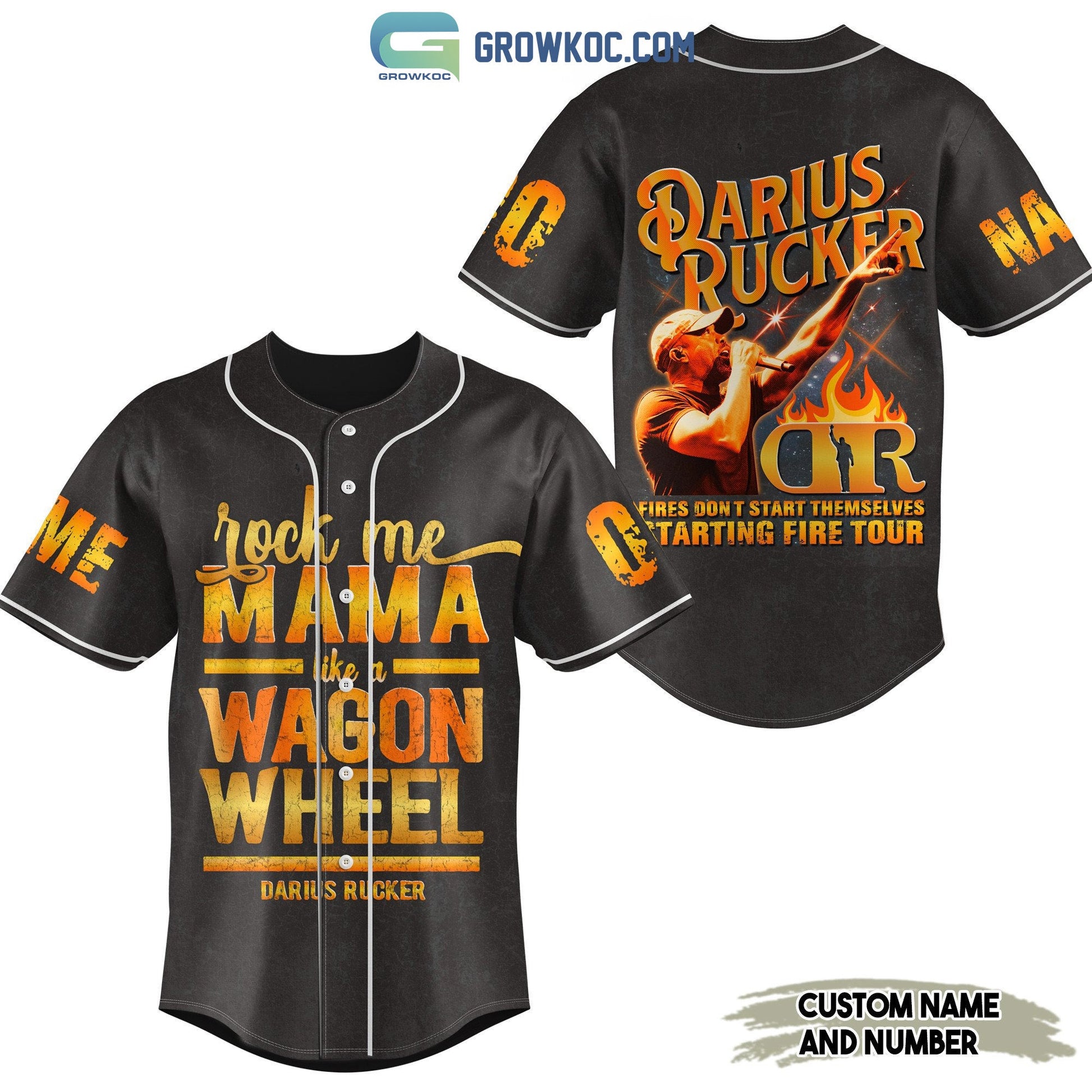 Darius Rucker Fires Don???t Start Themselves Starting Fire Tour Personalized Baseball Jersey baseball jersey product view 1