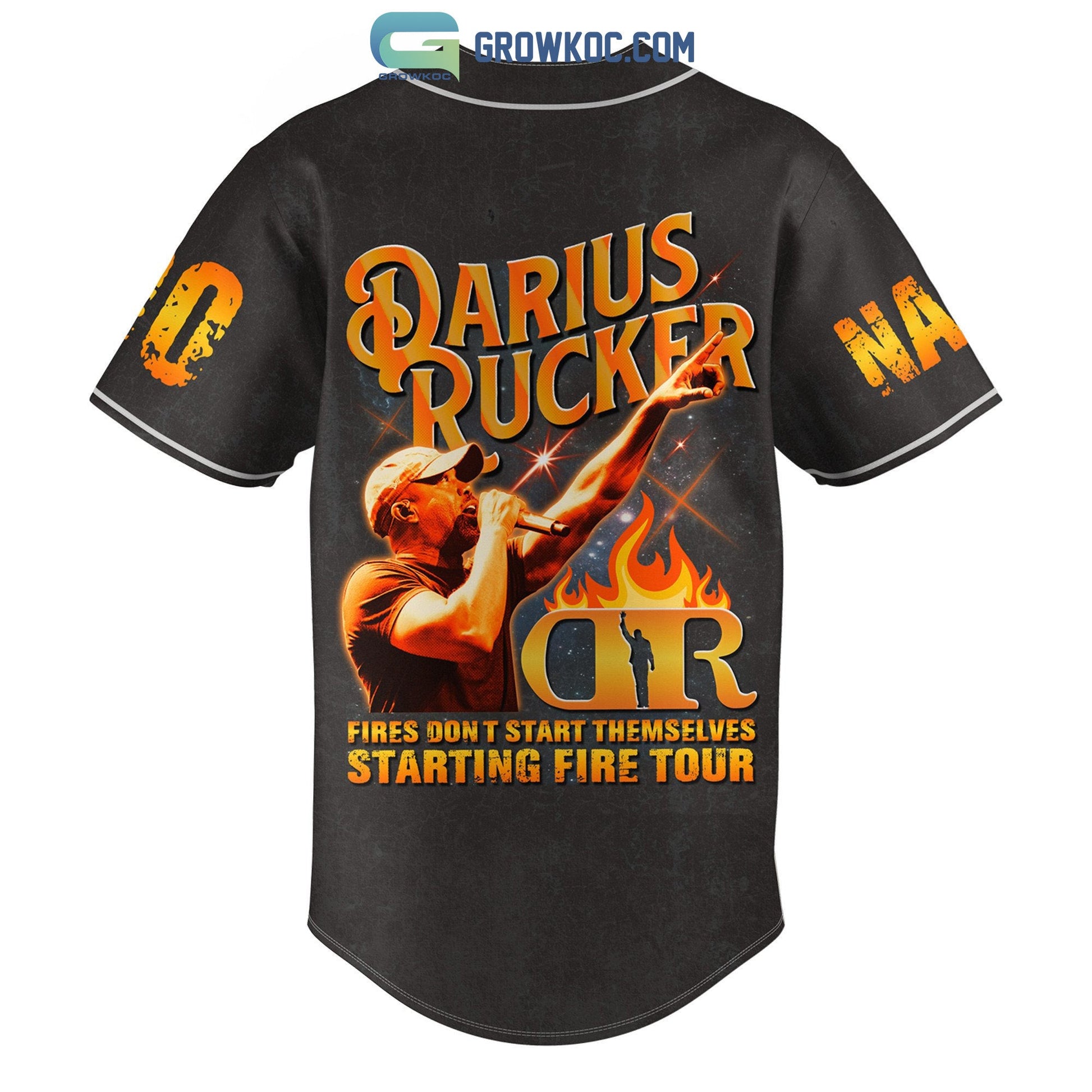 Darius Rucker Fires Don???t Start Themselves Starting Fire Tour Personalized Baseball Jersey baseball jersey product view 3