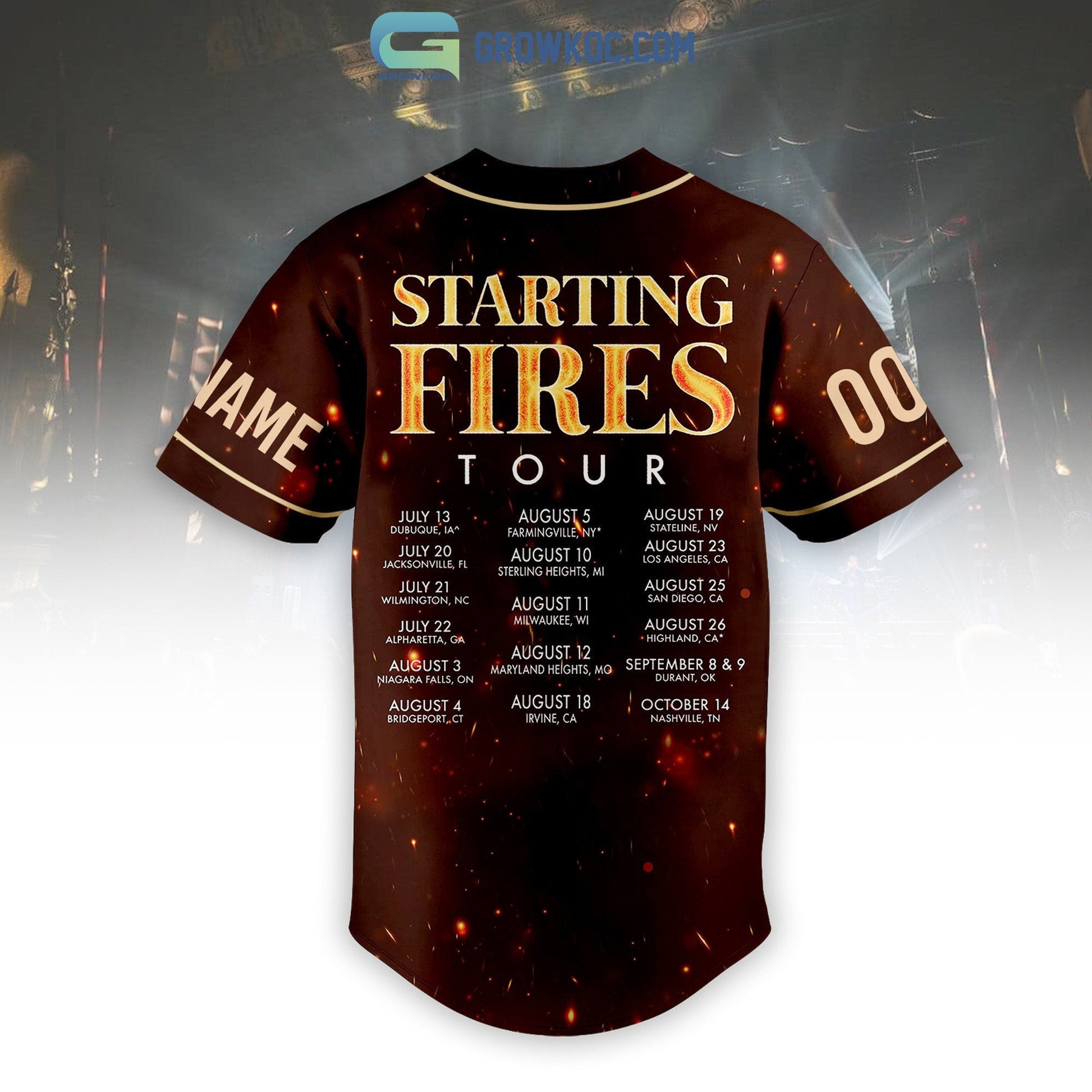 Darius Rucker Starting Fires Tour Personalized Baseball Jersey baseball jersey product view 3
