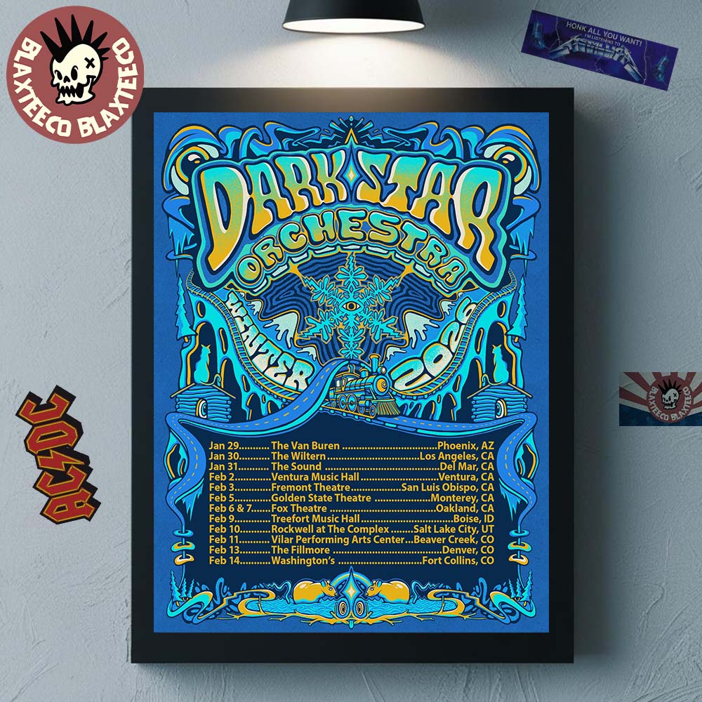 Dark Star Orchestra Winter Tour 2026 Schedule Tour Dates Wall Decor Poster Canvas Unisex T-shirt, Sweatshirt, Hoodie, Long Sleeve Tee - T-Shirt, Sweatshirt, Hoodie