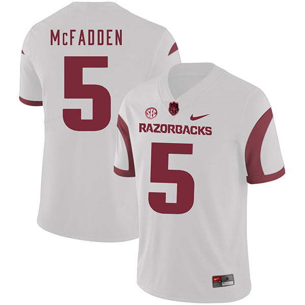 Darren McFadden 5 White College Football Jersey football jersey product view 1
