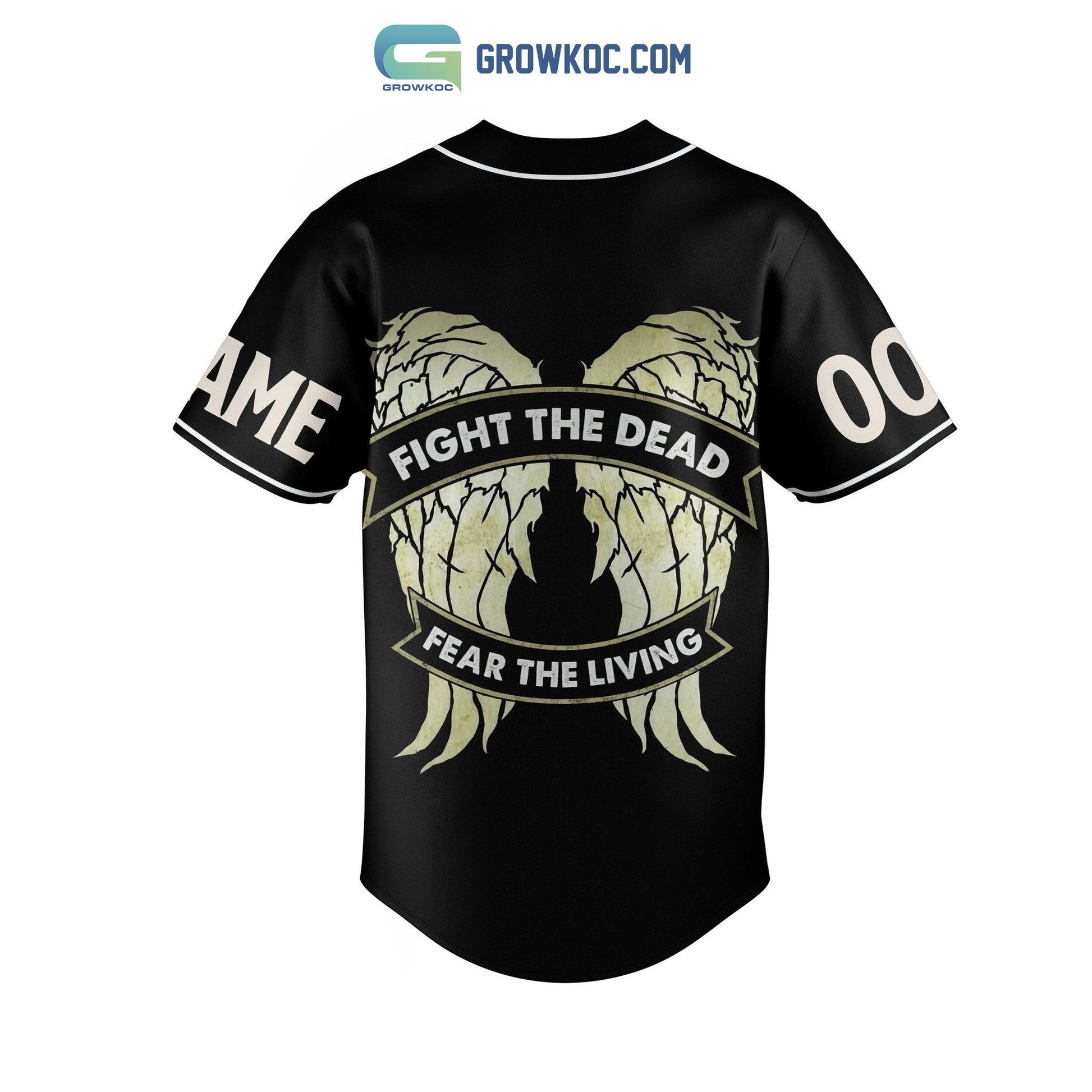 Daryl Dixon’s Post Apocalyptic Fight The Dead Fear The Living Personalized Baseball Jersey baseball jersey product view 2