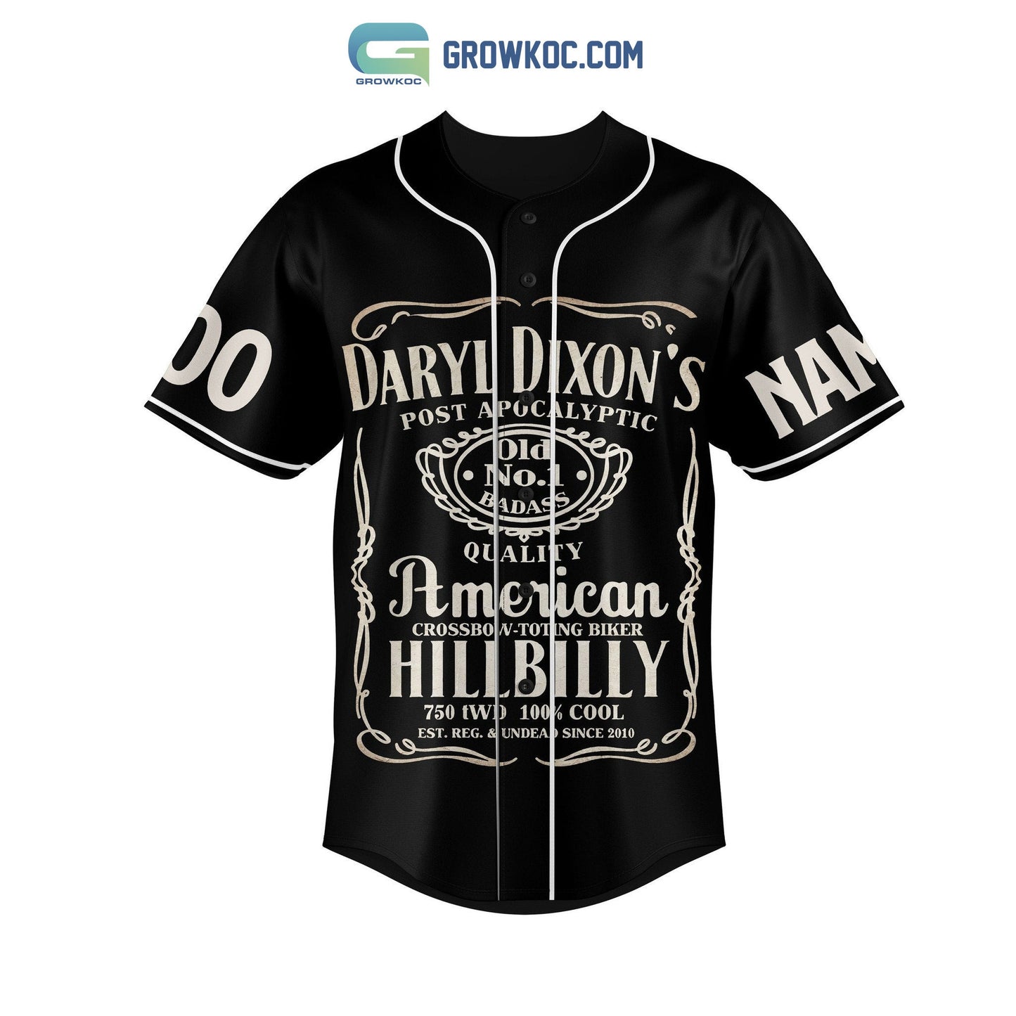 Daryl Dixon’s Post Apocalyptic Fight The Dead Fear The Living Personalized Baseball Jersey baseball jersey product view 3