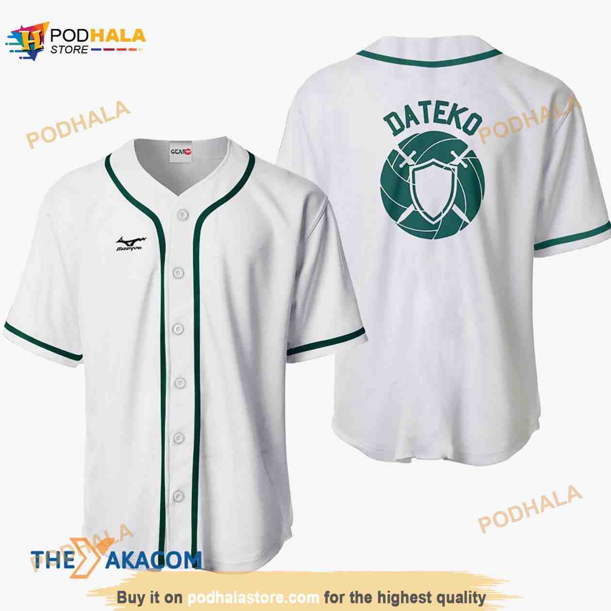 Dateko Haikyuu Anime Costume Gift Christmas For Fan 3D Baseball Jersey Shirt baseball jersey product view 1
