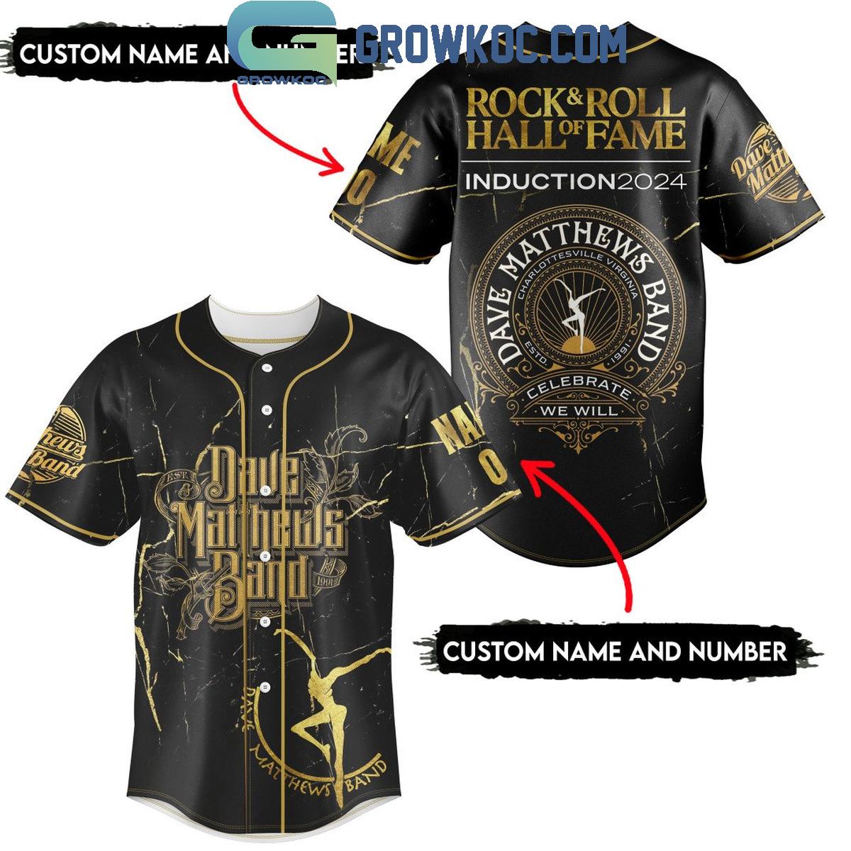 Dave Matthews Band 2024 Rock N’ Roll Hall Of Fame Personalized Baseball Jersey baseball jersey product view 1
