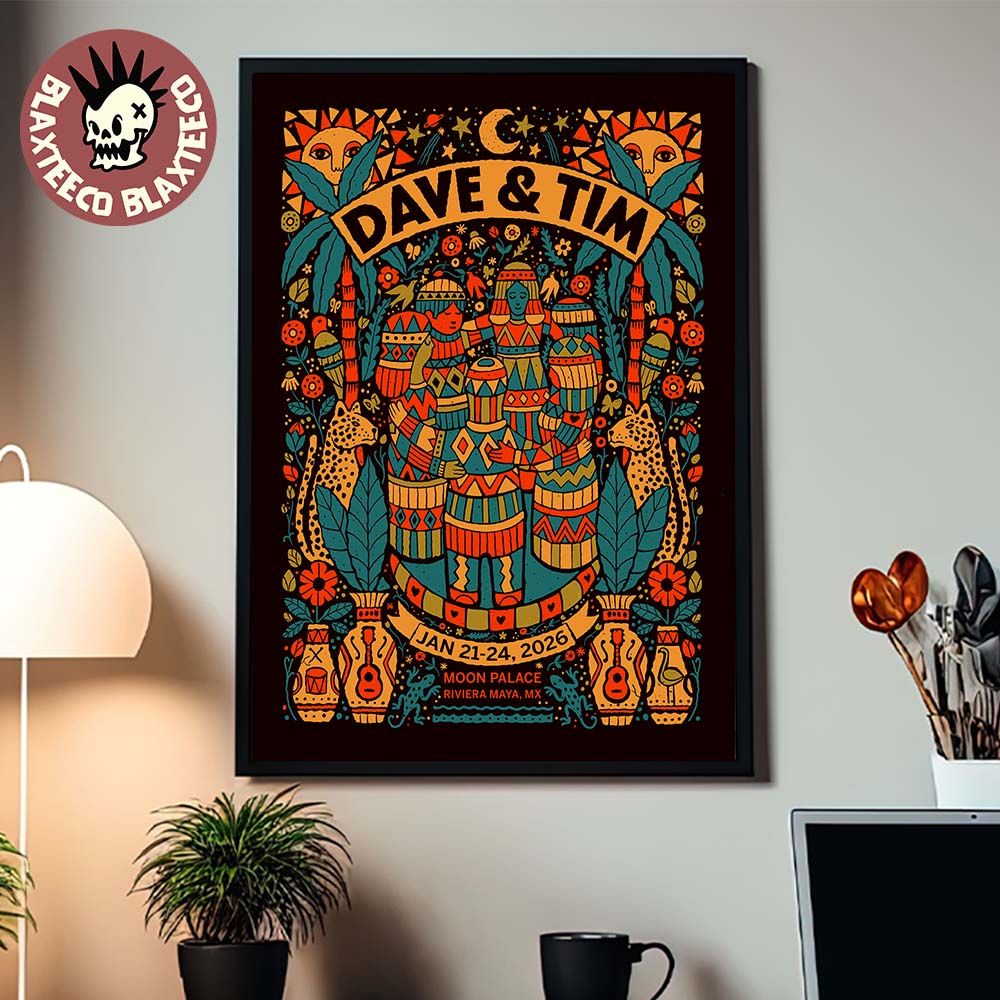 Dave Matthews Band And Tim Reynolds Riviera Maya Mexico 2026 Event Poster At Moon Palace On January 21 24 2026 Poster Canvas - T-Shirt, Sweatshirt, Hoodie