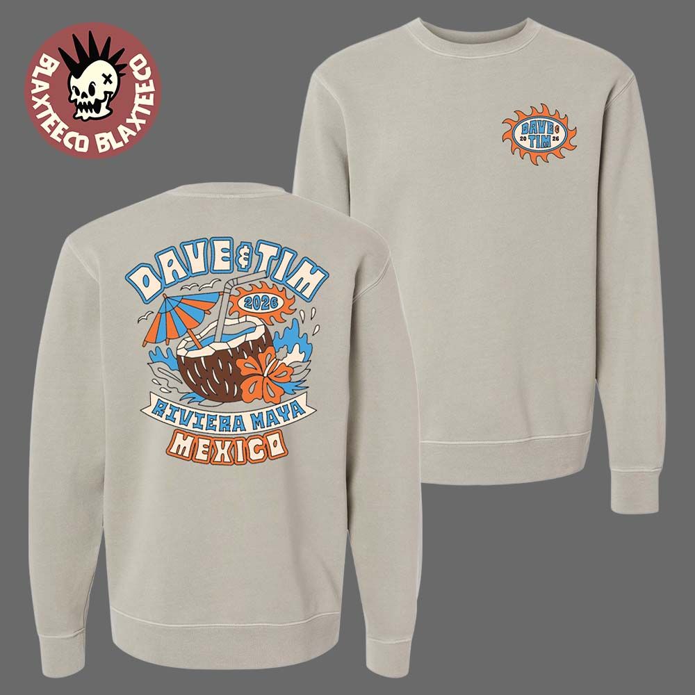 Dave Matthews Band And Tim Reynolds Riviera Maya Mexico 2026 Merch At Moon Palace On January 21 24 2026 Coconut Beach Crewneck Sweatshirt - T-Shirt, Sweatshirt, Hoodie