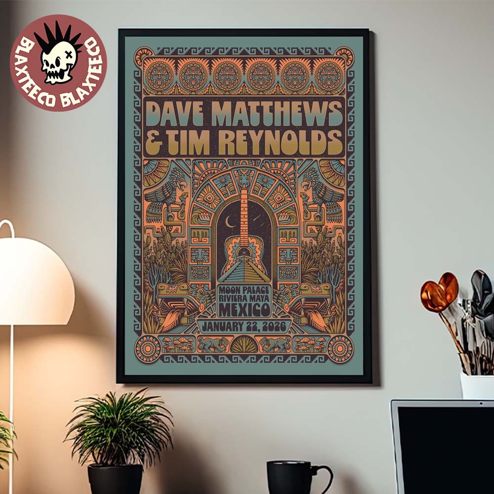 Dave Matthews Band And Tim Reynolds Riviera Maya Mexico 2026 Night 2 Event Poster At Moon Palace On January 22 2026 Poster Canvas - T-Shirt, Sweatshirt, Hoodie