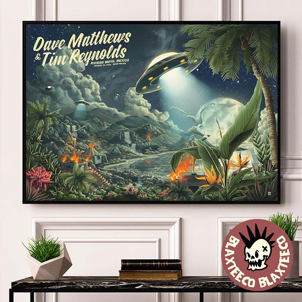 Dave Matthews Band And Tim Reynolds Riviera Maya Mexico 2026 Night 3 Event Poster At Moon Palace On January 23 2026 Poster Canvas - T-Shirt, Sweatshirt, Hoodie