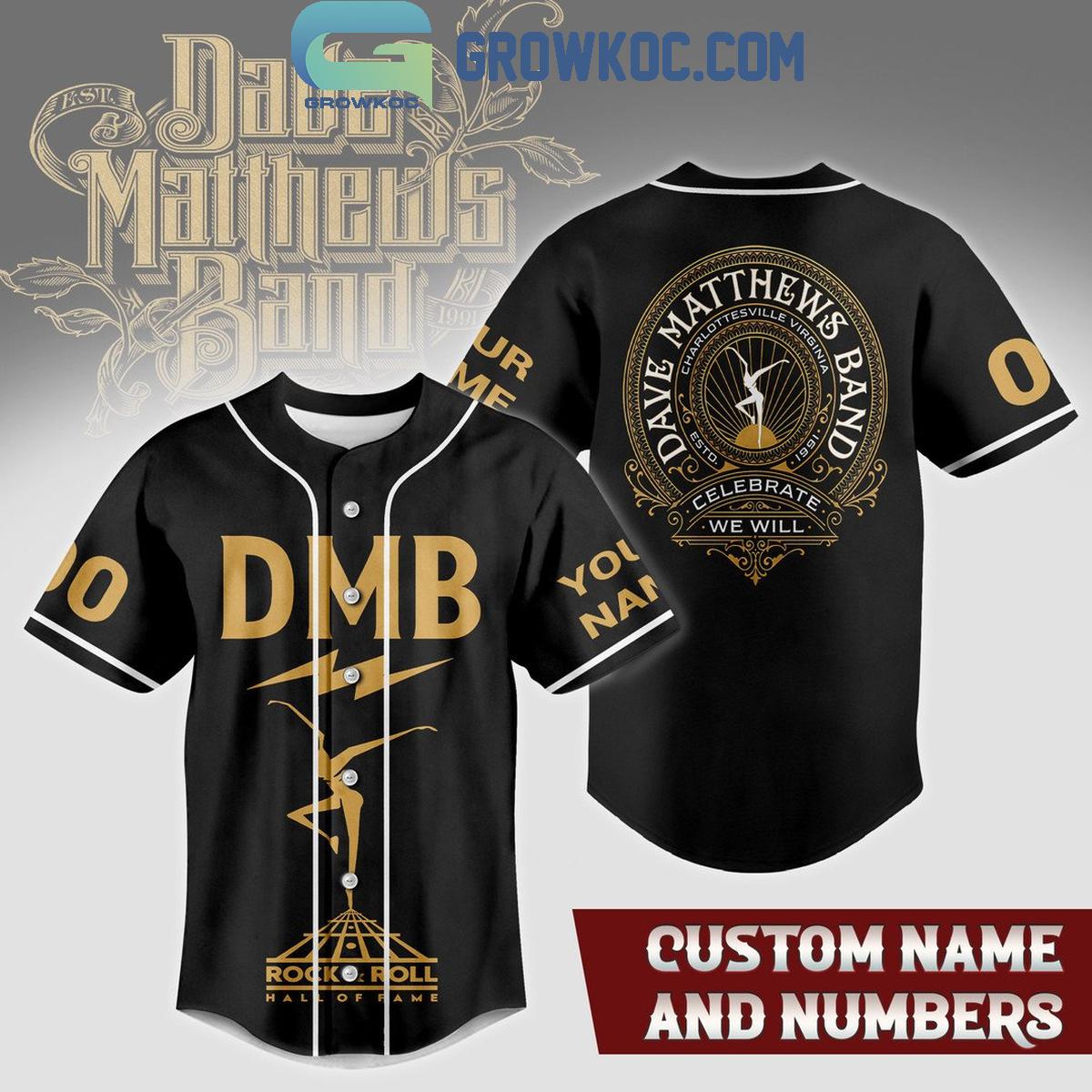 Dave Matthews Band Hall Of Fame Rock And Roll Personalized Baseball Jersey baseball jersey product view 1