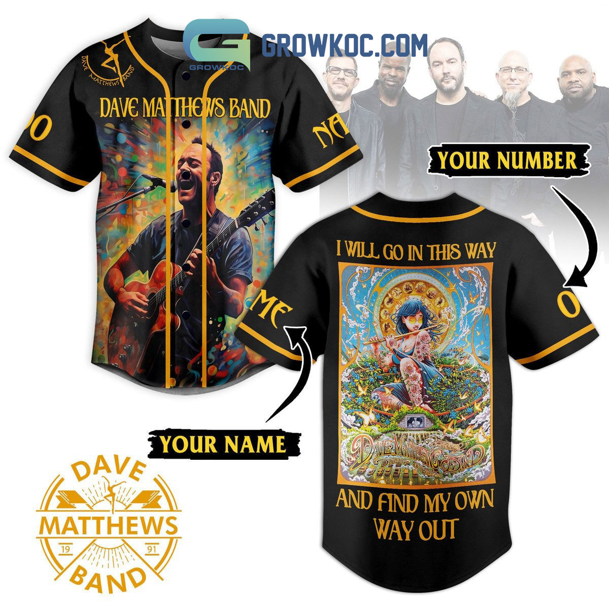 Dave Matthews Band I Will Go In This Way Personalized Baseball Jersey baseball jersey product view 1