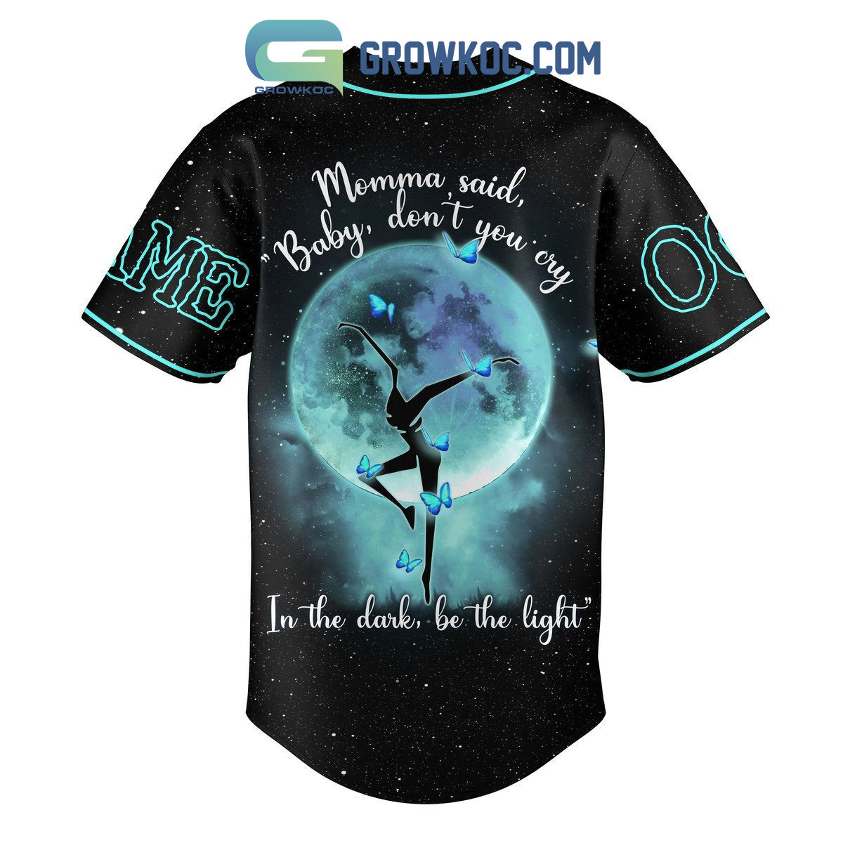 Dave Matthews Band Momma Said Baby Don’t You Cry In The Dark Be The Lights Personalized Baseball Jersey baseball jersey product view 3