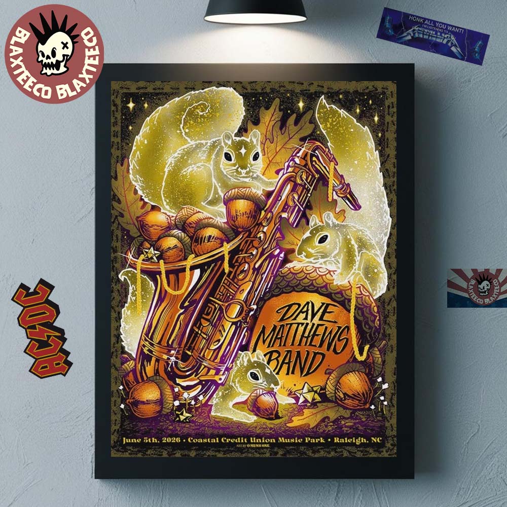 Dave Matthews Band Raleigh North Carolina 2026 Gig Poster At Coastal Credit Union Music Park On June 5 2026 Home Decor Poster Canvas - T-Shirt, Sweatshirt, Hoodie