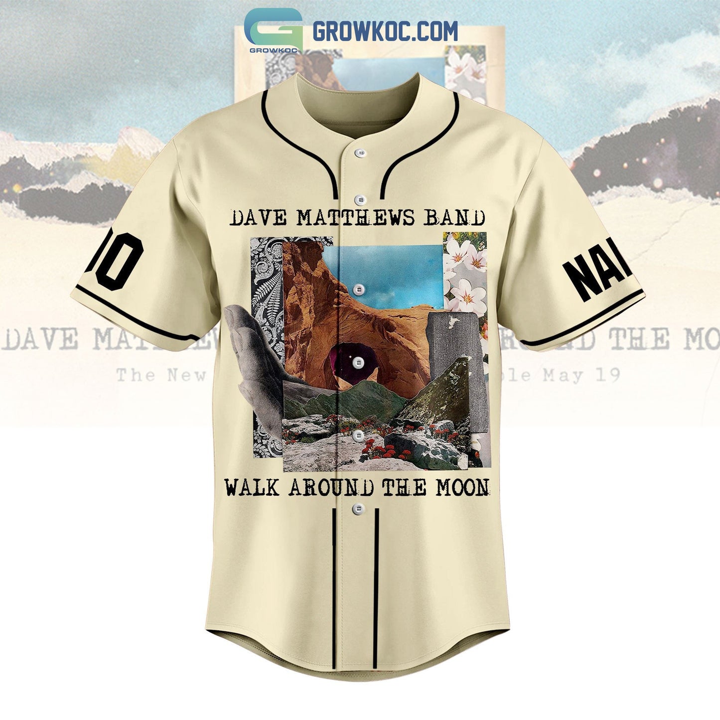 Dave Matthews Band Walk Around The Moon Personalized Baseball Jersey baseball jersey product view 2