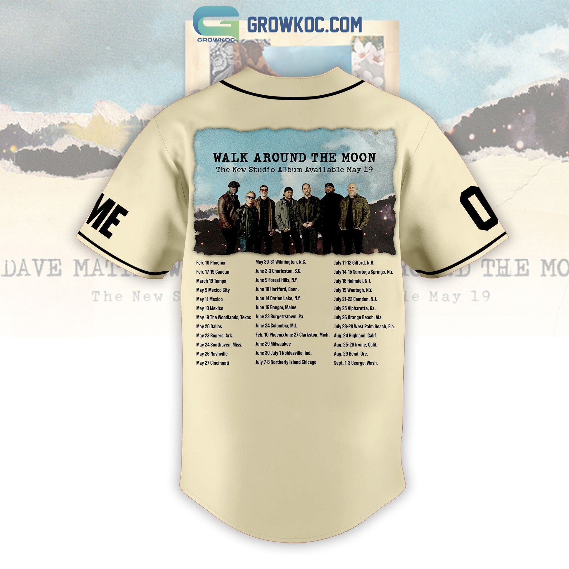 Dave Matthews Band Walk Around The Moon Personalized Baseball Jersey baseball jersey product view 3