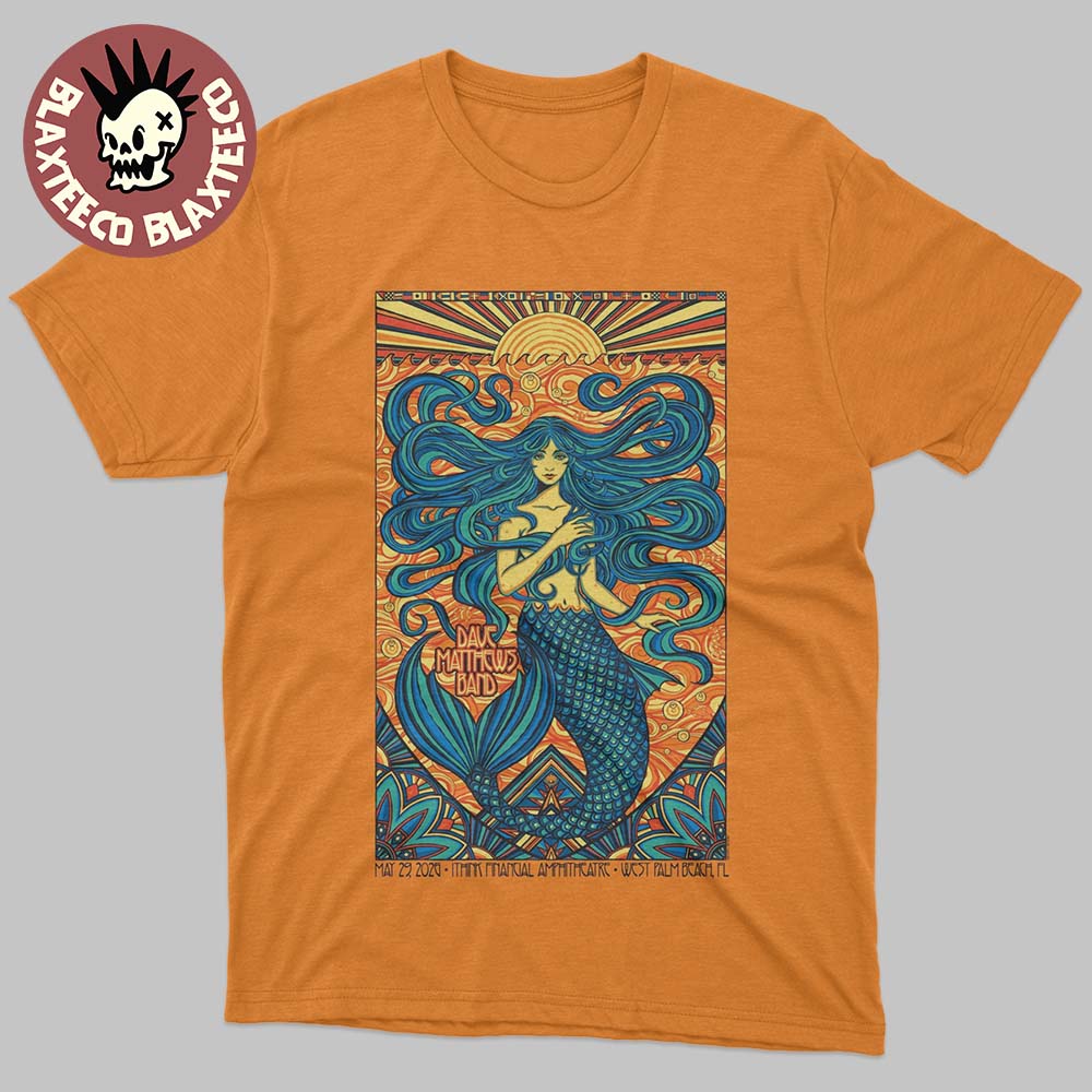 Dave Matthews Band West Palm Beach Florida 2026 Night 1 Event Poster At IThink Financial Amphitheatre On May 29 2026 The Mermaid Art T-Shirt - T-Shirt, Sweatshirt, Hoodie