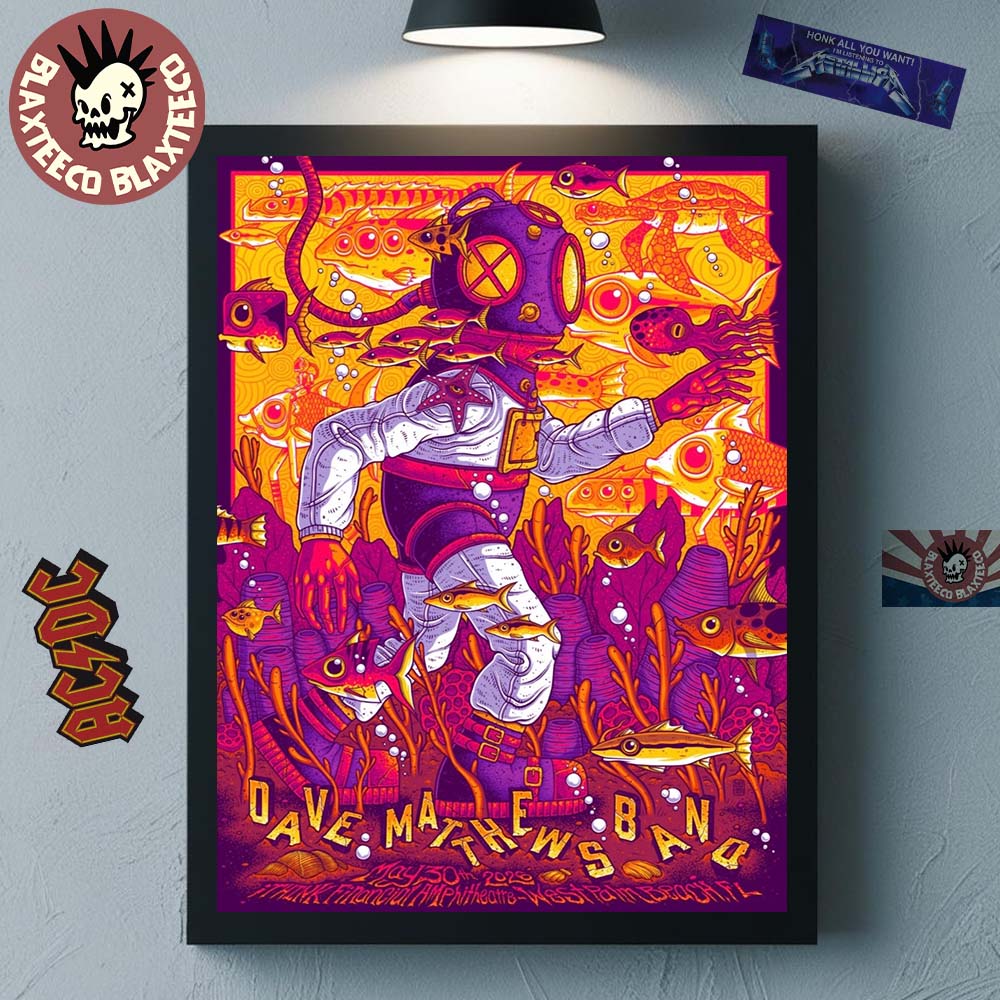 Dave Matthews Band West Palm Beach Florida 2026 Night 2 Gig Poster At IThink Financial Amphitheatre On May 30 2026 Home Decor Poster Canvas - T-Shirt, Sweatshirt, Hoodie
