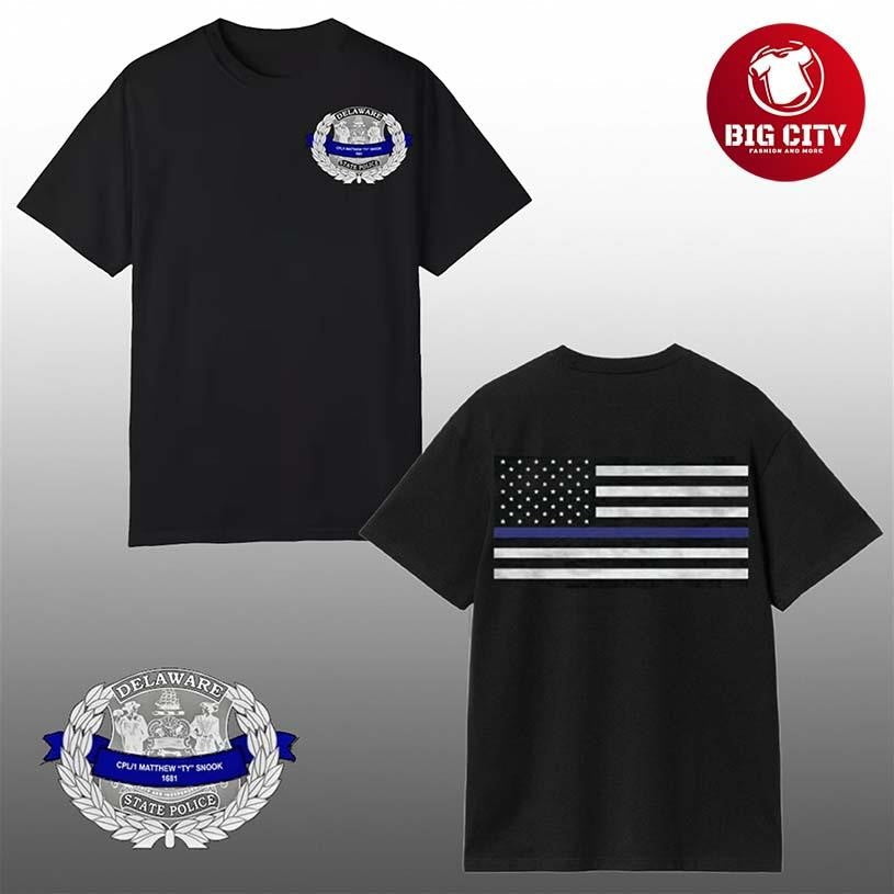 Dave Portnoy Delaware State Trooper Matthew T Snook 1681  Two Sided Shirt Unisex T-shirt, Sweatshirt, Hoodie, Long Sleeve Tee - T-Shirt, Sweatshirt, Hoodie