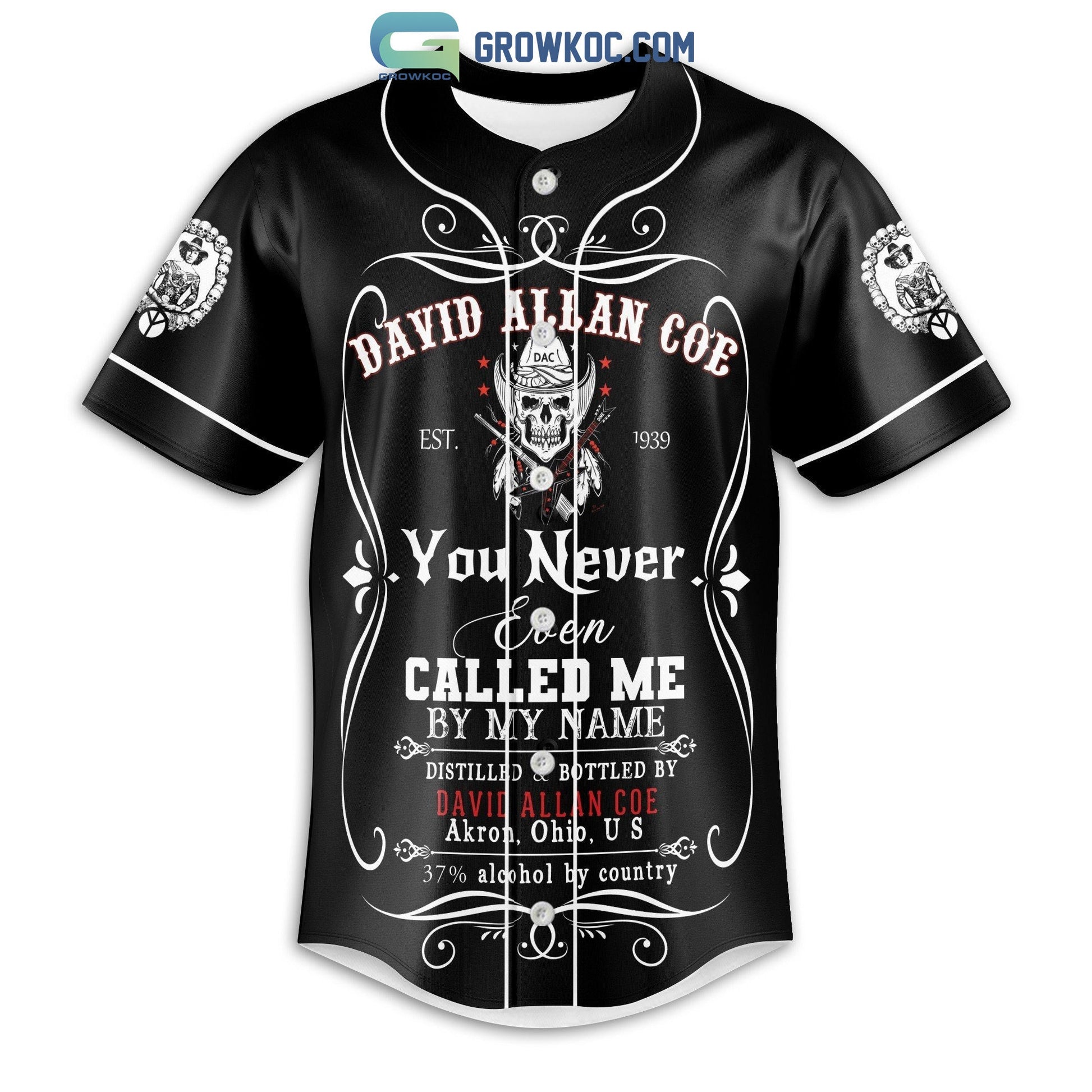 David Allan Coe Personalized Baseball Jersey baseball jersey product view 2