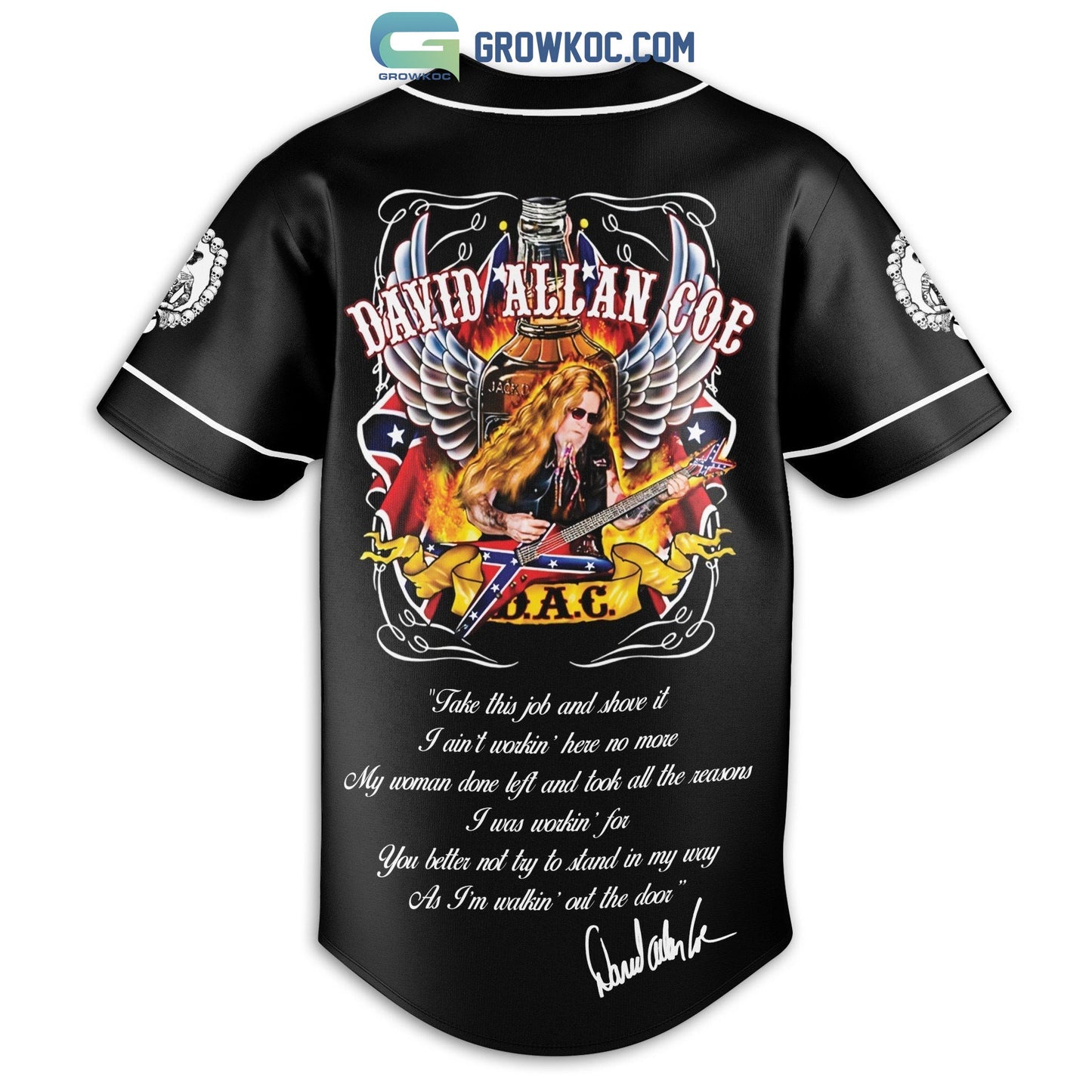 David Allan Coe Personalized Baseball Jersey baseball jersey product view 3