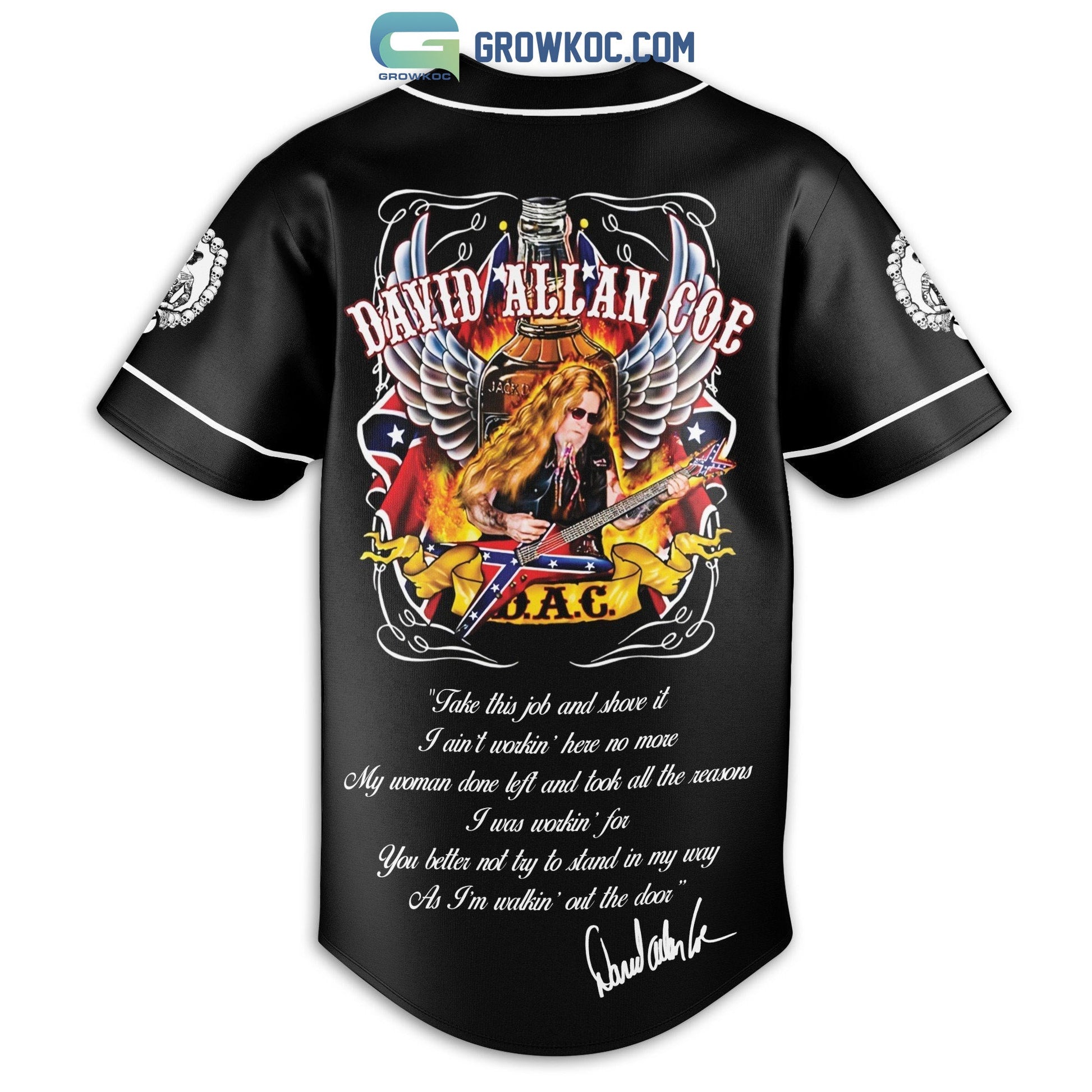 David Allan Coe Personalized Baseball Jersey baseball jersey product view 3