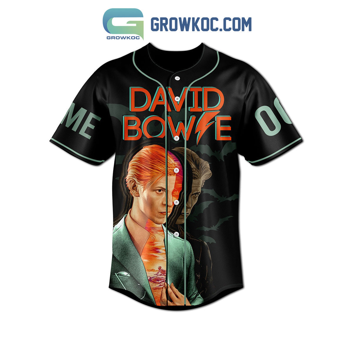 David Bowie Scary Monsters Super Creeps Keep Me Running Running Scared Personalized Baseball Jersey baseball jersey product view 3